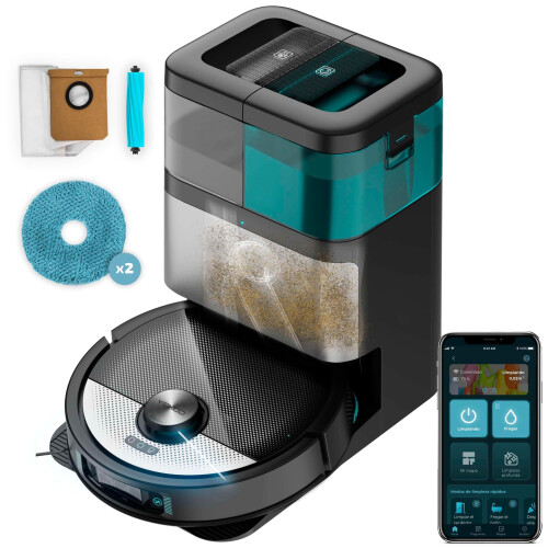Cecotec Conga 16090 - Robot Aspirator en Mop - 8000Pa 5200mAh APP Bluetooth/WiFi Tweedehands