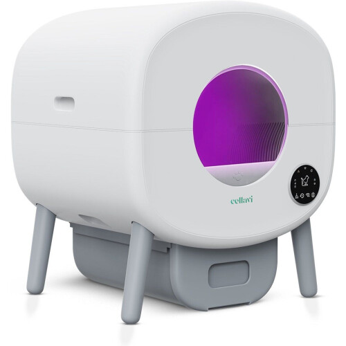 Cellavi Zelfreinigende Kattenbak NEO-B - Automatische Kattenbak met App - XXL (95L) - Stankvrij - LED Verlichting - Voor 1 t/m 3 Katten Tweedehands