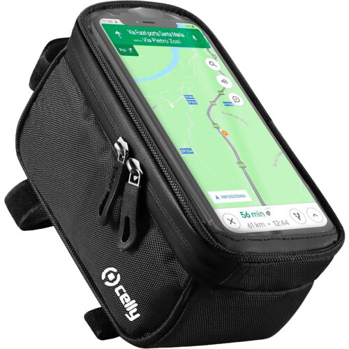 Celly Weatherbike - Telefoonhouder met Tas - Tot 170x85mm - Face ID - IPX64 - Zwart Tweedehands