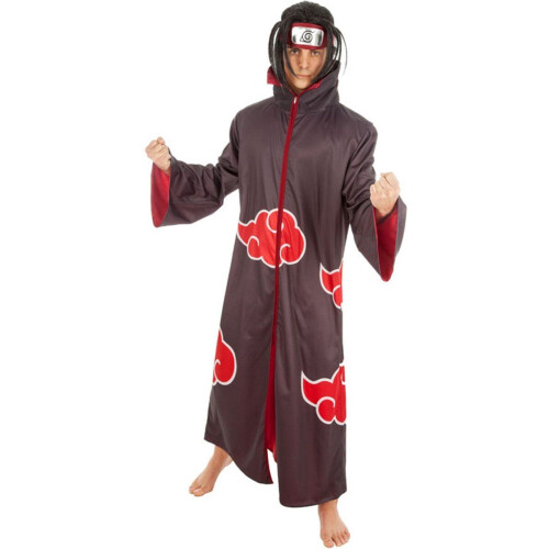CHAKS Naruto Itachi kostuum - Gewaad met hoofdband - Kledingmaat L - Zwart Tweedehands