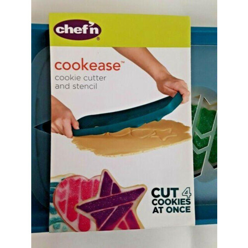 Chef'n Cookease - Koekjesuitsteekvorm - Met Stencil Figuren - Bruin