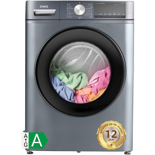 CHiQ CFL100-14586IM3XA - Wasmachine - 10 KG - 16 programma's - Stoomwassen - Grijs