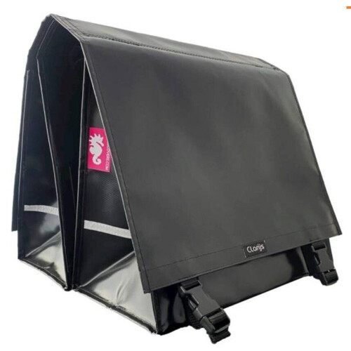Clarijs Fietstas dubbel XL - PVC 46L - Uitsparing 16x16cm - Zwart