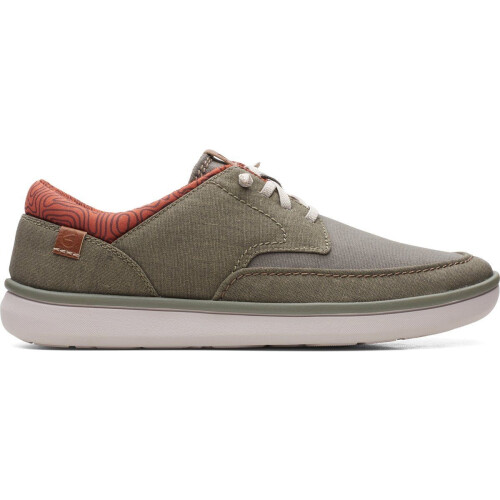 Clarks Cantal Low - Lage sneakers - Lichtgewicht zool - Olive Combi - Maat 44 Tweedehands