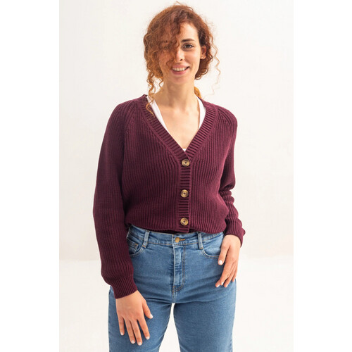 Clotsy dames vegan Vest Marta Donkerrood Tweedehands