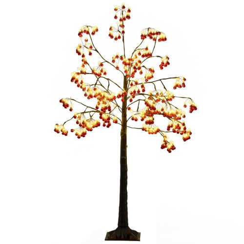Coast 150 cm - Kunstmatige Kerstboom - 480 Warmwitte LED-Lampjes - 384 Rode Ballen - Rood/Zwart