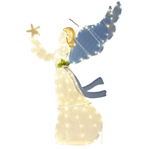 Coast - 152 cm Verlichte Kerstengel - 3D Engel met 126 Warmwitte LED-Lichtjes