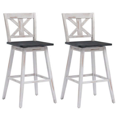 Coast Bar Stool 2 Set Vintage Bar -stoelen met 360° roterende stoel en niet -slip coating 73,5 cm w Tweedehands