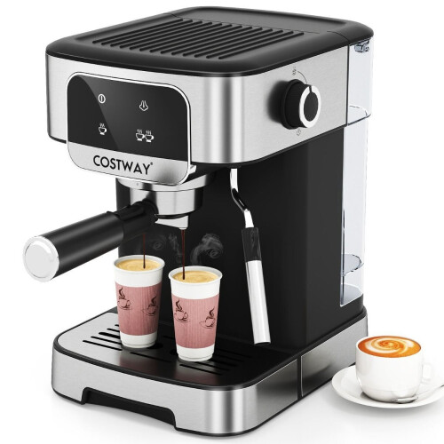 Coast Espressomachine 20 Bar 1200W - Stoom-melkopschuimer - 1,8L Waterreservoir - Touchscreen Tweedehands