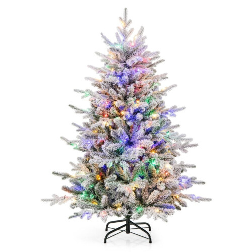 Coast Kunstkerstboom - 135 cm - Voorverlicht met 160 LED - Groen/Wit gevlekt