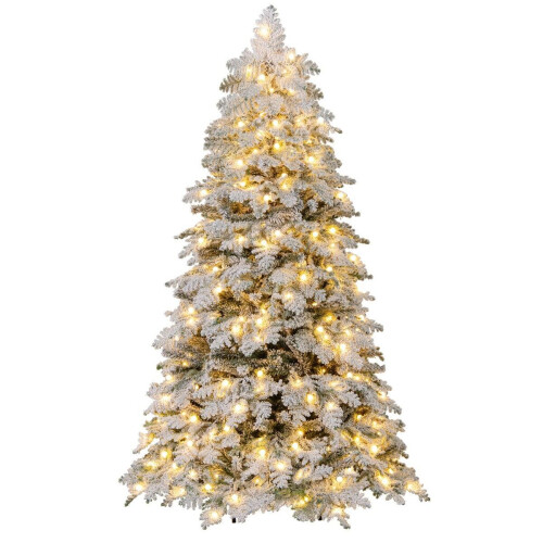 Coast Kunstkerstboom 180 cm Groen/Wit - Besneeuwd met 260 LED Lampjes - Opvouwbaar&Voorgemonteerd