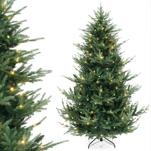 Coast Kunstkerstboom 240 cm - Scharnierend - Voorverlicht 450 Warm Witte LED's - Groen Tweedehands