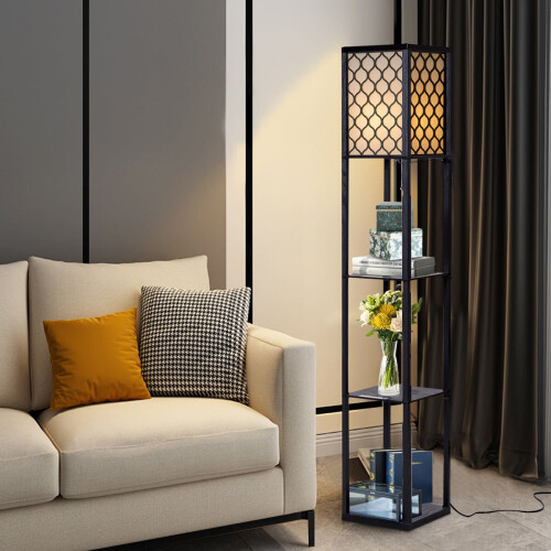 Coast Moderne Vloerlamp - 3 Planken - 160 x 26 x 26 cm - Zwart Tweedehands