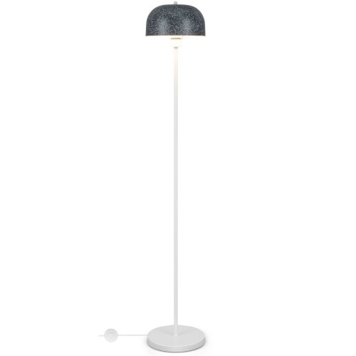 Coast Vloerlamp 146 cm Grijs-Wit met Kap en Voetschakelaar – Moderne Staande Lamp met Verzwaarde Voe Tweedehands