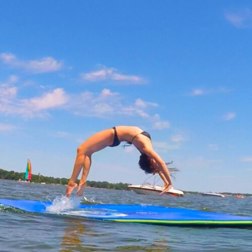 Coast - Zwevend tapijt zwemmat - 270 x 180 x 3,5 cm - Geel/blauw Tweedehands