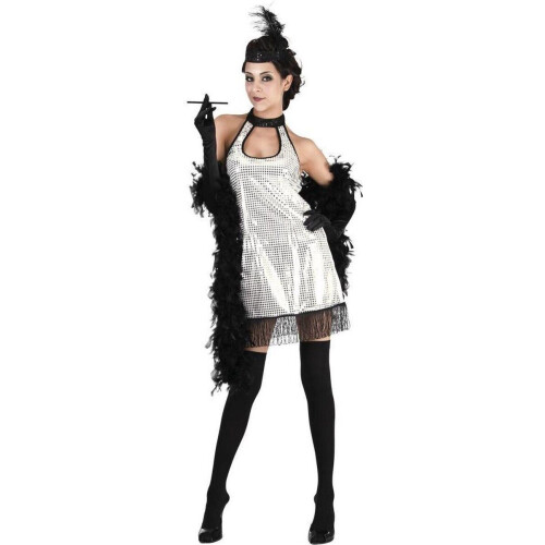 Cocktailjurk Diamand - Jurk - Zilveren glitter - Maat L