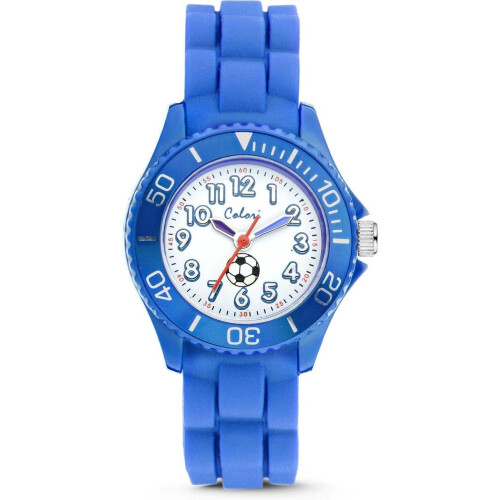 Colori Kidz CLK011 - Kinderhorloge - Voetbal - Blauw -Ø 30 mm Tweedehands