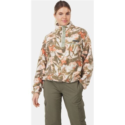 Columbia Helvetia Cropped Half Snap Fleece Dames Oranje/Ass. Bloem Tweedehands