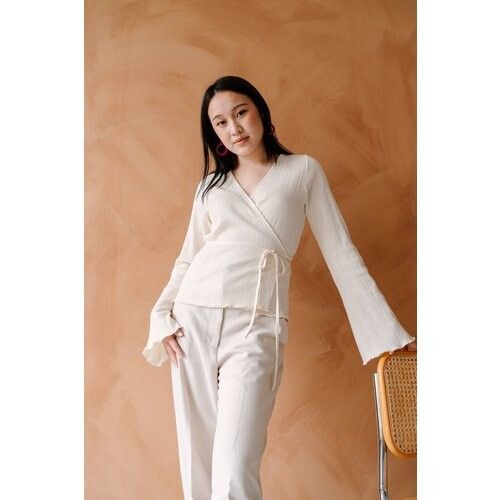 Common and Sense unisex vegan Gebreide Wikkeltop Juliet Crème Tweedehands