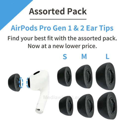 Comply Foam Tips 2.0 - AirPods Pro - Comfortabel zacht schuim - Zwart