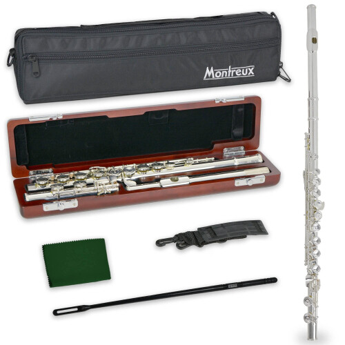 Concert Series Intermediate Fluit - Vaste Zilveren Koptjeslipplaat - Verzilverd Lichaam Offset G Split E Mechanisme C Voet