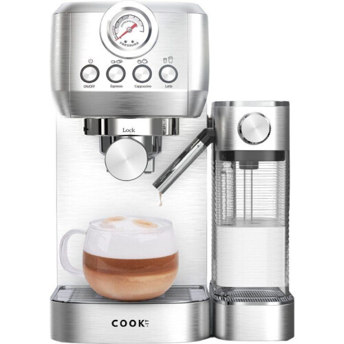COOK-IT Espressomachine - RvS Koffiemachine - 20 Bar Italiaanse Pomp - Automatische Melkopschuimer Tweedehands