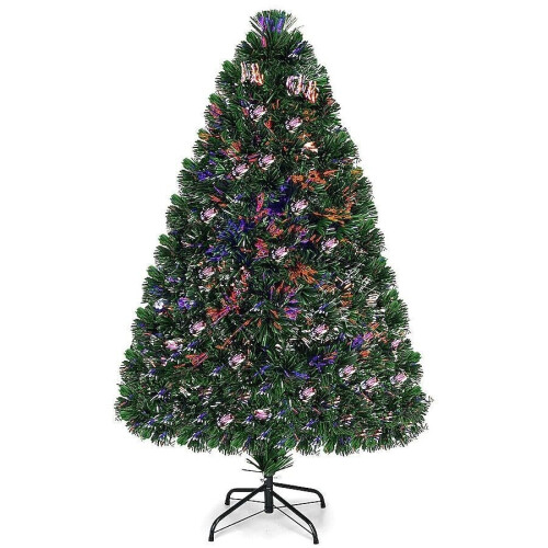 Costway Kunstkerstboom - Kunstkerstboom met LED-verlichting - 120 cm hoog - Groen Tweedehands