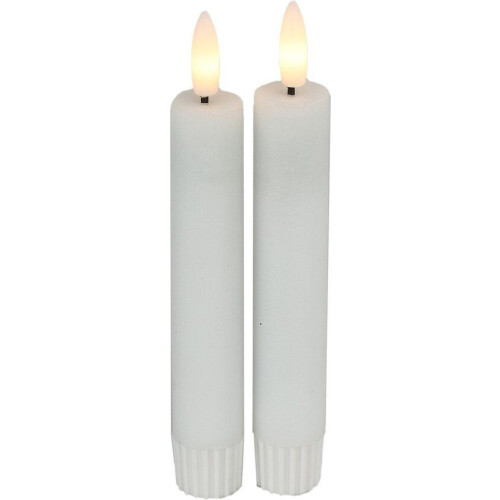 Countryfield Led dinerkaarsen - 15 cm - afstandsbediening - wit (2 stuks)