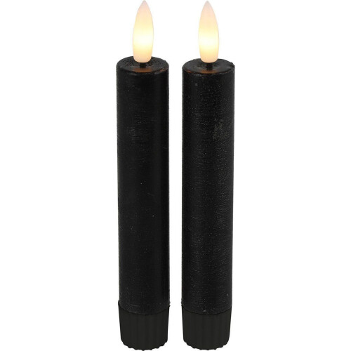 Countryfield LED dinerkaarsen - 15 cm - afstandsbediening - zwart (2 stuks) Tweedehands