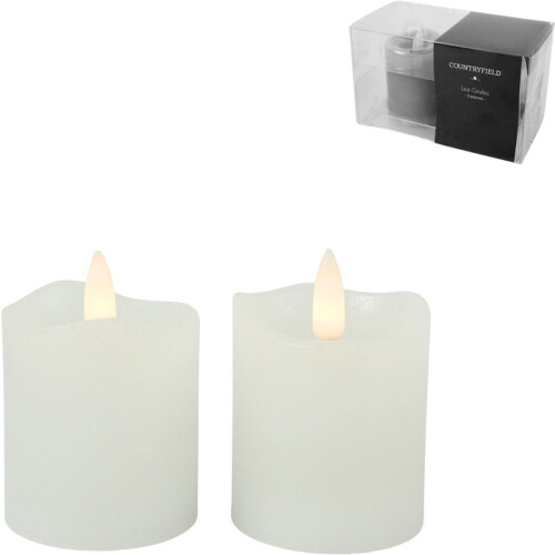 Countryfield LED kaarsen - stompkaarsen - timer - warm wit (2x st) Tweedehands