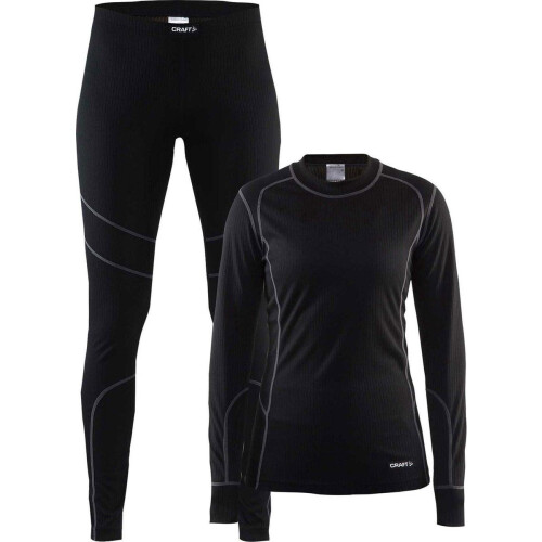 Craft Baselayer Set - Thermo Kleding Dames - Warm en Comfortabel - Black/Granite