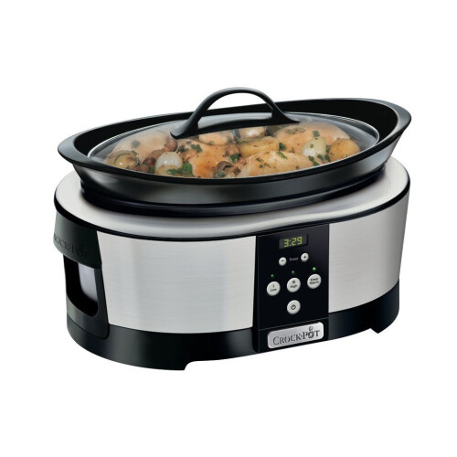 Crock Pot CR605 - Slowcooker - 5.7 liter - 225 Watt - Zilver/Zwart Tweedehands