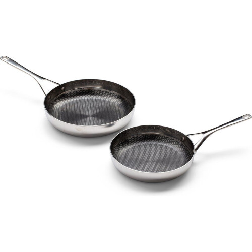Crowd Cookware Blackbeard - Pannenset 2-delig -Ø24 + 28 cm - RVS - Non-stick en krasbestendig (2 stuks) Tweedehands