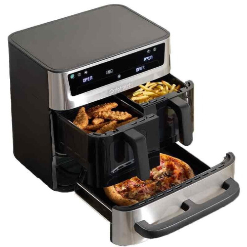 Cuisinart - Tri Zone 13,6 L Airfryer & Oven - 3 zones Heteluchtfriteuse (2x4,3 L + 5 L) - 9 functies - Sync Cooking - PFAS-vrije keramische coating - 2520 - 3000W - Grijs