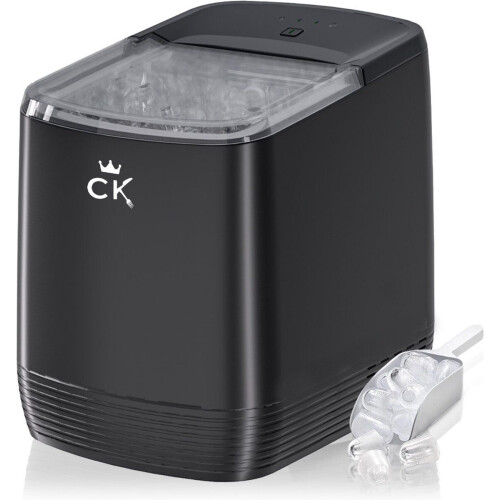 CuisineKing IJsblokjesmachine HS21 - 1.75L - 12KG/24H - 9 Blokjes per 3 Min - Zwart Tweedehands
