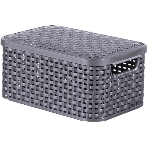 Curver Style - Opbergmand met deksel S - 6L - Antraciet - 28,5x19,4x13cm Tweedehands