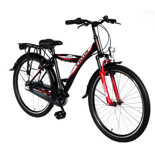 Cyclux Astro Jongensfiets 24 Inch N3 Zwart Rood