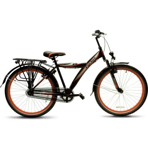 Cyclux Astro Jongensfiets 26 Inch – Oranjezwart Design Robuust Stalen Frame V-brakes Bagagedrager Ringslot. Gratis Rijklaar Bezorgd. | Nieuw (outlet) Tweedehands