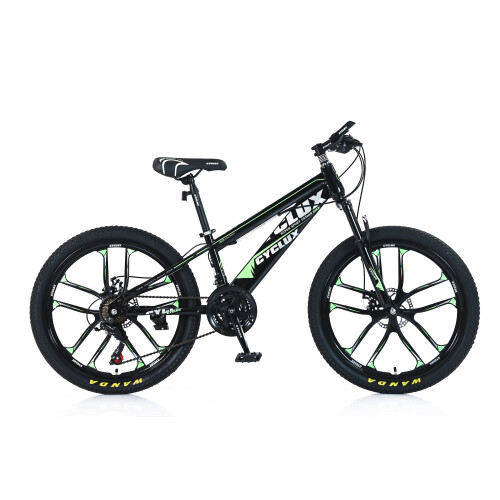 Cyclux Road Bike Jongensfiets Mtb 24 Inch – 21-speed Shimano Groen Design Stevig Frame Verstelbaar Stuur En Zadel. Gratis Rijklaar Bezorgd. | Nieuw (outlet)