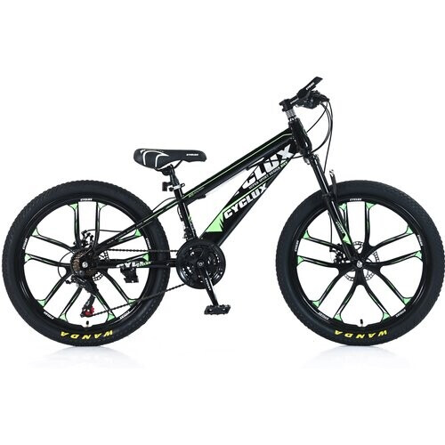 Cyclux Road Bike Jongensfiets Mtb 24 Inch – 21-speed Shimano Groen Design Stevig Frame Verstelbaar Stuur En Zadel. Gratis Rijklaar Bezorgd. | Nieuw (outlet) Tweedehands