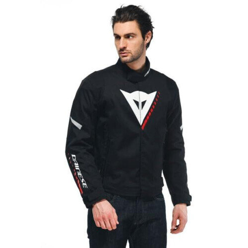 Dainese Veloce D-Dry Jacket - 4-seizoenen motorjas - ademend waterdicht afneembare thermische voering - zwart/wit/rood Tweedehands