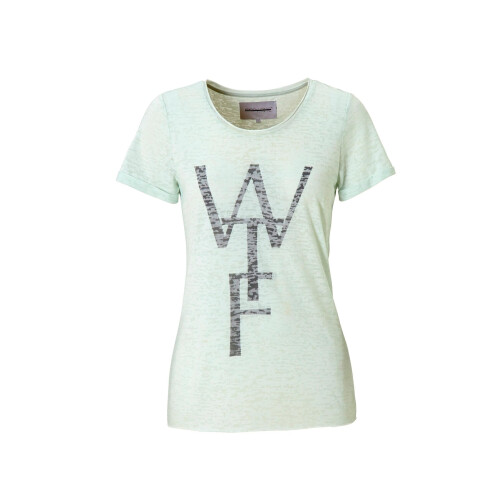 Dames T-shirt - WTF opdruk - Blauw - M