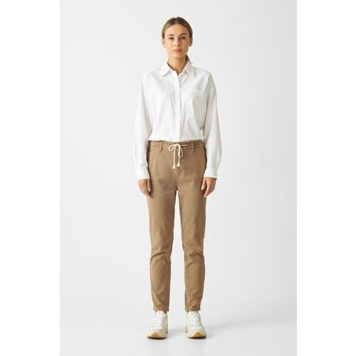 Dawn dames vegan Denim Joggingbroek Sunshine Licht Camel Tweedehands