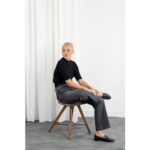 Dawn dames vegan Flared Jeans Dew Medium Grijs Tweedehands