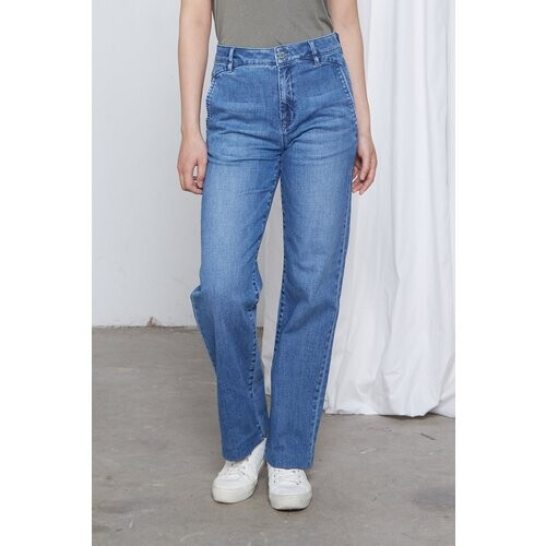 Dawn dames vegan Jeans Flared Dew French Pocket Blauw Tweedehands