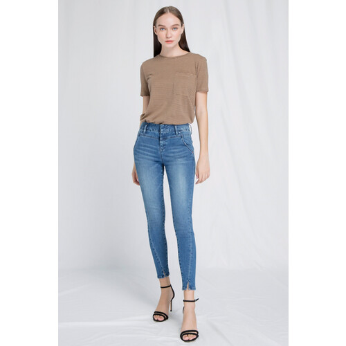 Dawn dames vegan Skinny Jeans Sun Up Medium Blauw Tweedehands