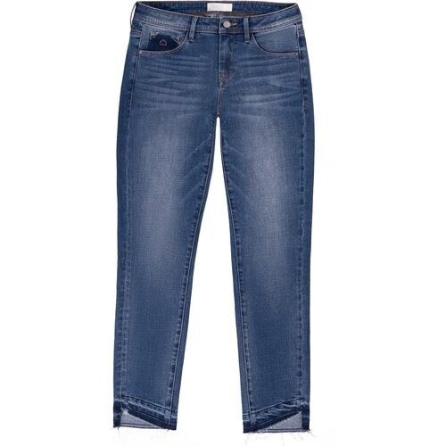Dawn dames vegan Slim Jeans Mid Sun Medium Blauw Tweedehands