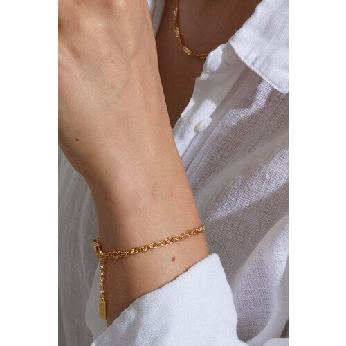 Dear Darling Berlin dames vegan Armband Dubbel Anker Goud Tweedehands