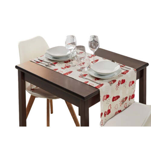 Dekor Kerst Tafelkleed - Kerstgnome Print - 45 x 140 cm
