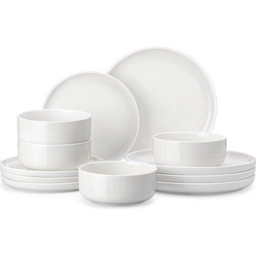 Deleca Serviesset 6 Persoons Kyoto - Koffiekopjes met oor / Schaaltjes / Grote Borden en Kleine